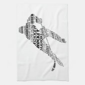 Ice Hockey Languages Tekstkunst Theedoek (Verticaal)