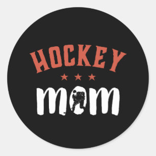Ice Hockey Mam  Retro Proud Sportmoeder Ronde Sticker