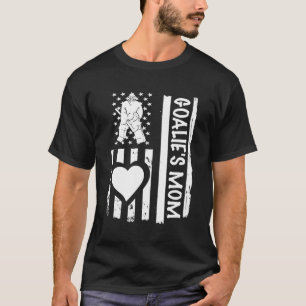 Ice Hockey mama Goalie Usa Flag T-shirt