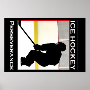 Ice Hockey Motivatie Poster - Perserverantie
