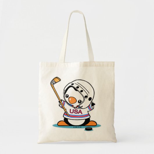 Ice Hockey Penguin Tote Bag (Voorkant)