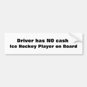 Ice Hockey Player aan boord... Bumpersticker