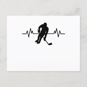 Ice Hockey Player Heartbeat Fun Funny Sports Gift Briefkaart