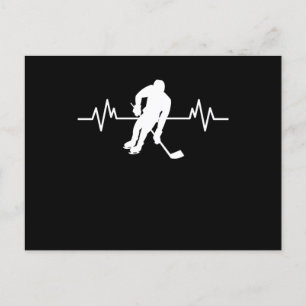 Ice Hockey Player Heartbeat Fun Funny Sports Gift Briefkaart