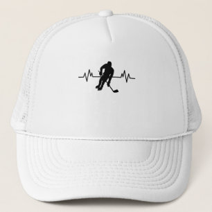 Ice Hockey Player Heartbeat Fun Funny Sports Gift Trucker Pet