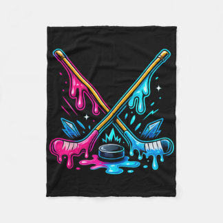 Ice Hockey Player Ice Cream Drip Youth Boys And Gi Fleece Deken