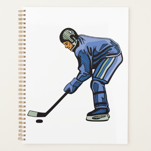 Ice Hockey Player in Blue Uniform Planner (Voorkant)