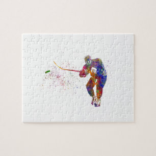 Ice hockey player in watercolor legpuzzel