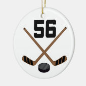 Ice Hockey Player Jersey Number 56 Ornament (Links)