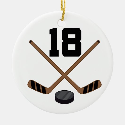 Ice Hockey Player Jersey nummer 18 Ornament (Voorkant)