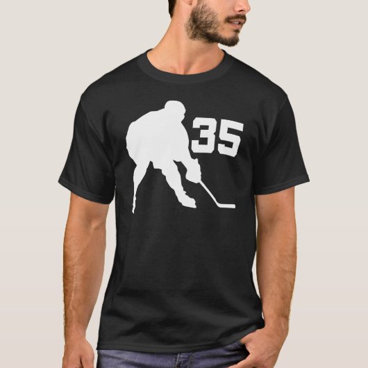 Ice Hockey Player Jersey nummer 35 T-shirt (Voorkant)