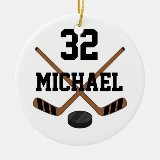 Ice Hockey Player Personalized Sports Ornament Gif (Voorkant)