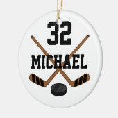 Ice Hockey Player Personalized Sports Ornament Gif (Links)