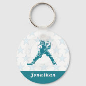 Ice Hockey Player Star Custom Name Winter Sports Sleutelhanger (Voorkant)