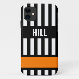 Ice Hockey Referee Zebra Stripe gepersonaliseerd iPhone 11 Hoesje