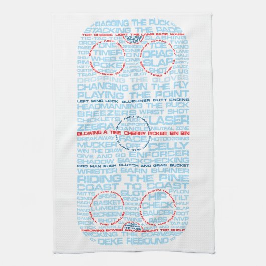 Ice Hockey Rink Word Art Theedoek (Verticaal)