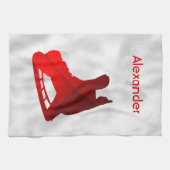 Ice Hockey schaats handdoek rood (Horizontaal)