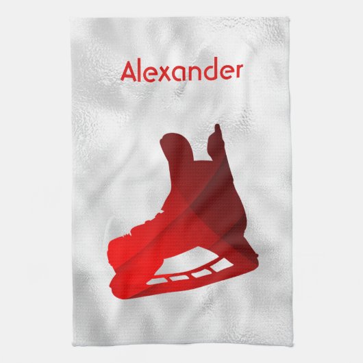 Ice Hockey schaats handdoek rood (Verticaal)