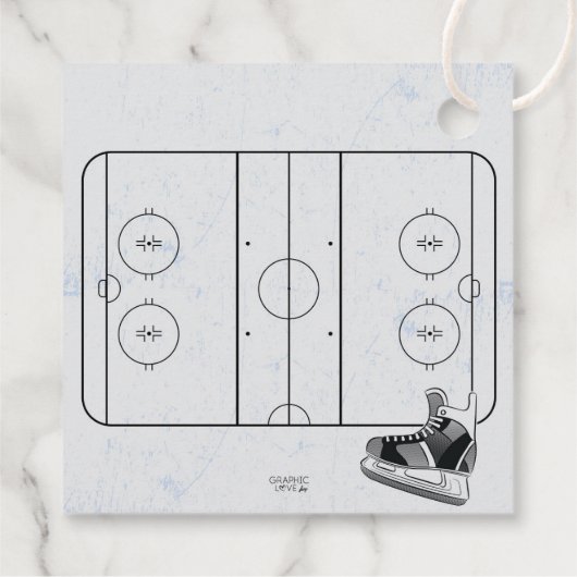 Ice Hockey Schaats Rink Birthday Hartelijk dank Bedankjes Labels (Achterkant)