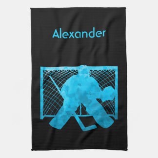 Ice hockey schaats towel goalie turquoise theedoek