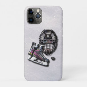 Ice Hockey-Schaatsen helpen u met naam en nummer iPhone 11 Pro Hoesje