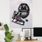 Ice Hockey-Schaatsen helpen u met naam en nummer Poster (Thuiskantoor)