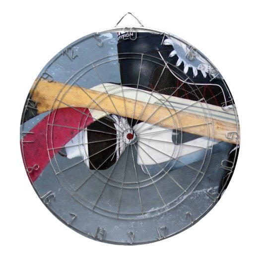 Ice Hockey Schaatsen Sticks Dartbord (Voorkant)