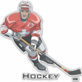 Ice Hockey Skater Design Contour Sticker (Voorkant)