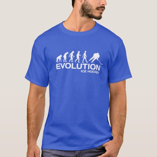Ice Hockey speler aap Evolution grappig t-shirt ma (Voorkant)