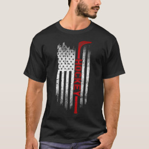 Ice Hockey Stick USA Flag Sportpatriottic Hockey T-shirt