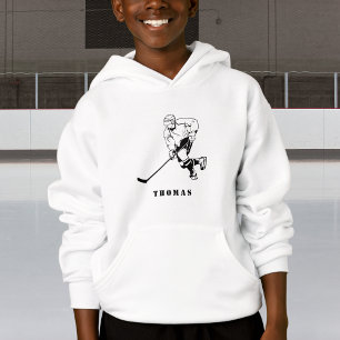 Ice Hockey Team Player Puck Silhouette Boys Name