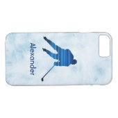 Ice Hockey-telefooncel-speler: blauw Case-Mate iPhone Case (Achterkant (Horizontaal))