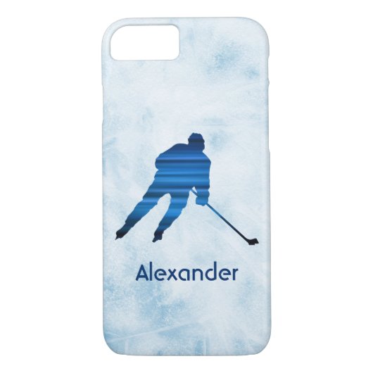 Ice Hockey-telefooncel-speler: blauw Case-Mate iPhone Case (Achterkant)