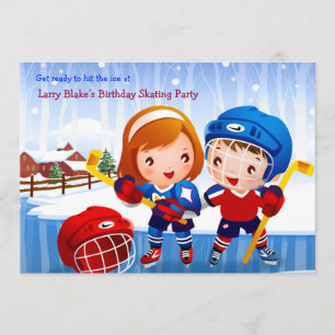 Ice Hockey Tots Invitation Kaart