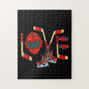 Ice Hockey Valentijnsdag Love Cute Gift Boys Girl Legpuzzel