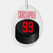 Ice Hocky - kerstversiering Keramisch Ornament (Rechts)