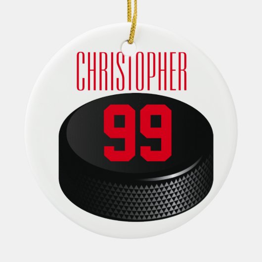 Ice Hocky - kerstversiering Keramisch Ornament (Voorkant)