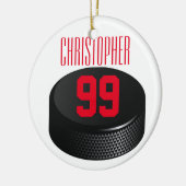 Ice Hocky - kerstversiering Keramisch Ornament (Links)