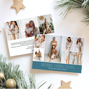 ICE Merry Christmas Elegant 9 Collage Multi-Photo Feestdagenkaart