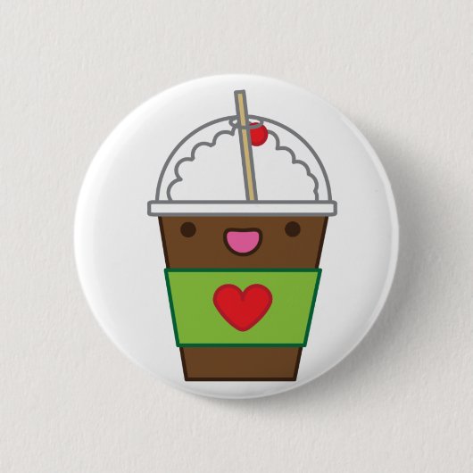 Ice mocha koffie ronde button 5,7 cm (Voorkant)