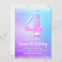 Ice number white glitter girl birthday