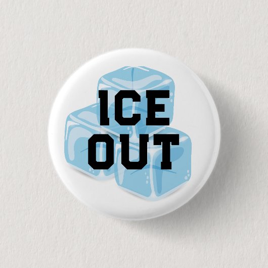 ICE OUT blue ice Ronde Button 3,2 Cm (Voorkant)