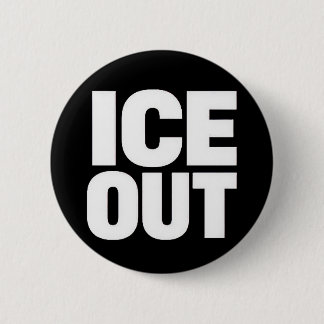 "ICE OUT" protestknop Ronde Button 5,7 Cm