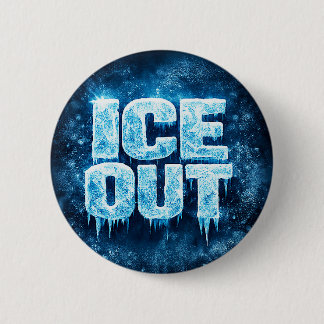 "ICE OUT" protestknop Ronde Button 5,7 Cm