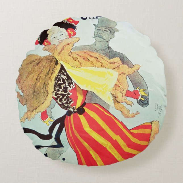 Ice Palace', Champs Elysées, Parijs, 1893 Rond Kussen (Voorkant)