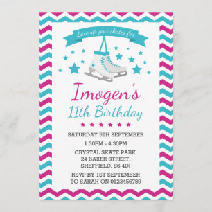 Ice patinage thème anniversaire invitation fête