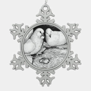 Ice Pigeons Tin Sneeuwvlok Ornament