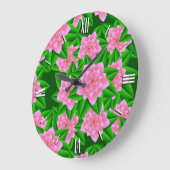 Ice Pink Camellias en Groene Bladeren Grote Klok (Hoek)