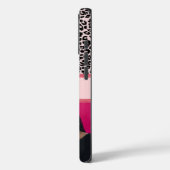 Ice Pink Leopard Print Photo Collage Case-Mate iPhone Case (Achterkant / Links)