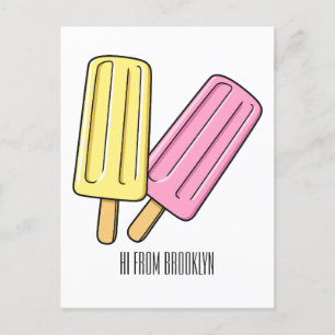 Ice pop cartoon illustratie briefkaart